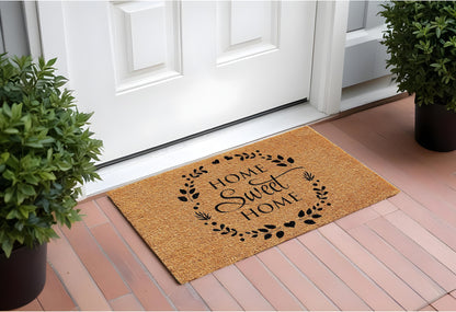 17" X 29" Natural and Black Coir Home Sweet Home Outdoor Door Mat