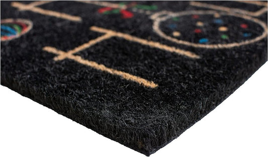 24" X 36" Black and Natural Coir Happy Holidays Outdoor Christmas Door Mat HomeRoots