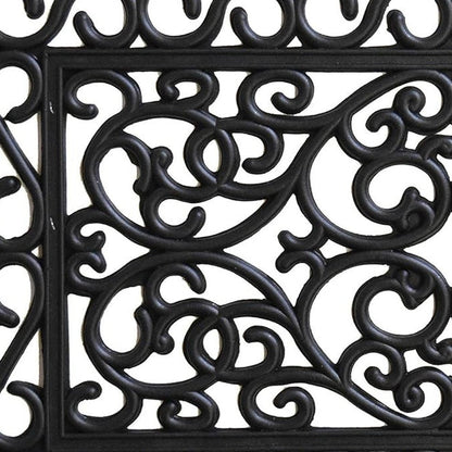 18" X 30" Black Rubber Scrollwork Outdoor Door Mat HomeRoots