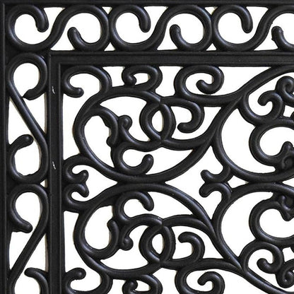 18" X 30" Black Rubber Scrollwork Outdoor Door Mat HomeRoots