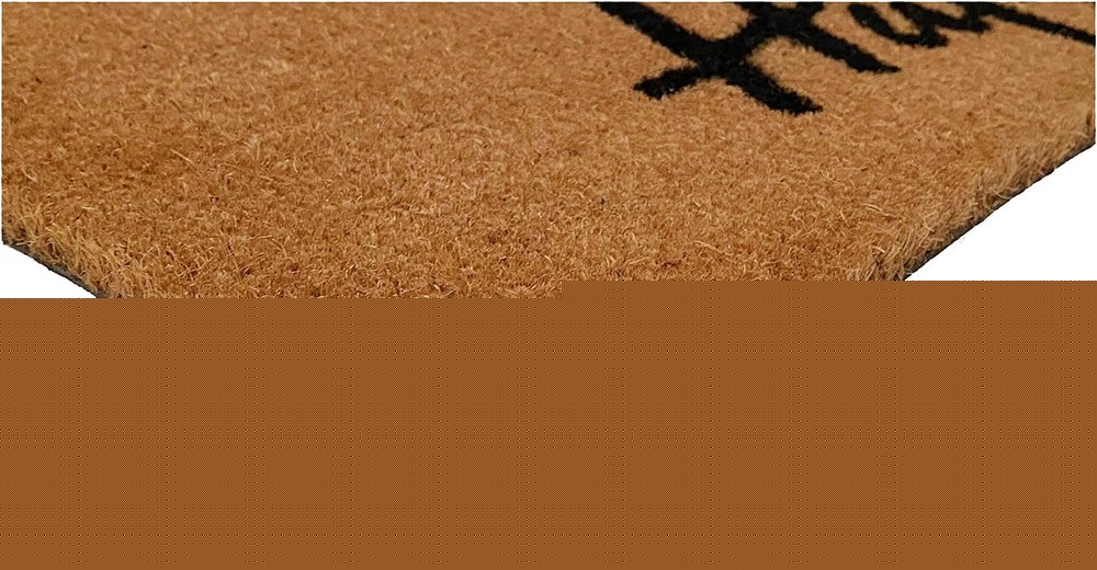 17" X 29" Natural and Black Coir Bumblee Bee Happy Outdoor Door Mat HomeRoots