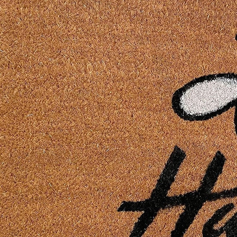 24" X 36" Natural and Black Coir Bumblee Bee Happy Outdoor Door Mat HomeRoots