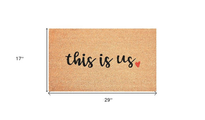17" X 29" Natural and Black Coir This is Us Outdoor Door Mat HomeRoots