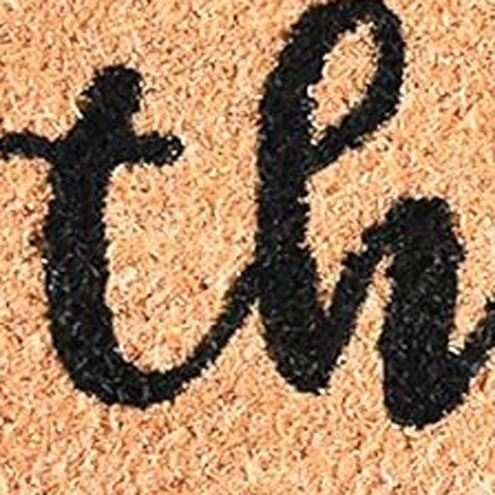 17" X 29" Natural and Black Coir This is Us Outdoor Door Mat HomeRoots