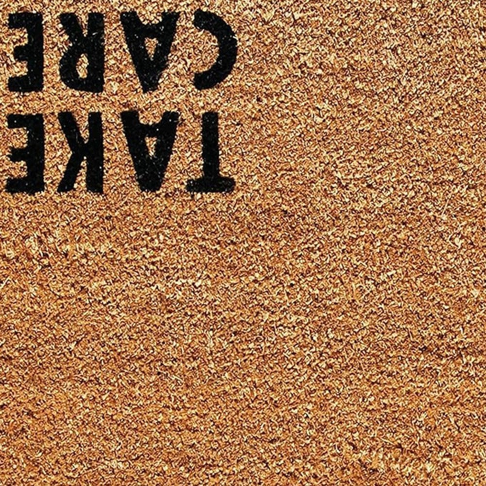 17" X 29" Natural and Black Coir Hey There Outdoor Door Mat HomeRoots