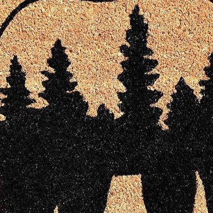 24" X 36" Natural and Black Coir Bear Welcome Outdoor Door Mat HomeRoots