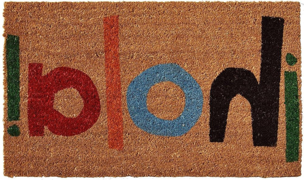 17" X 29" Natural Blue and Black Coir Hola Outdoor Door Mat — view 3