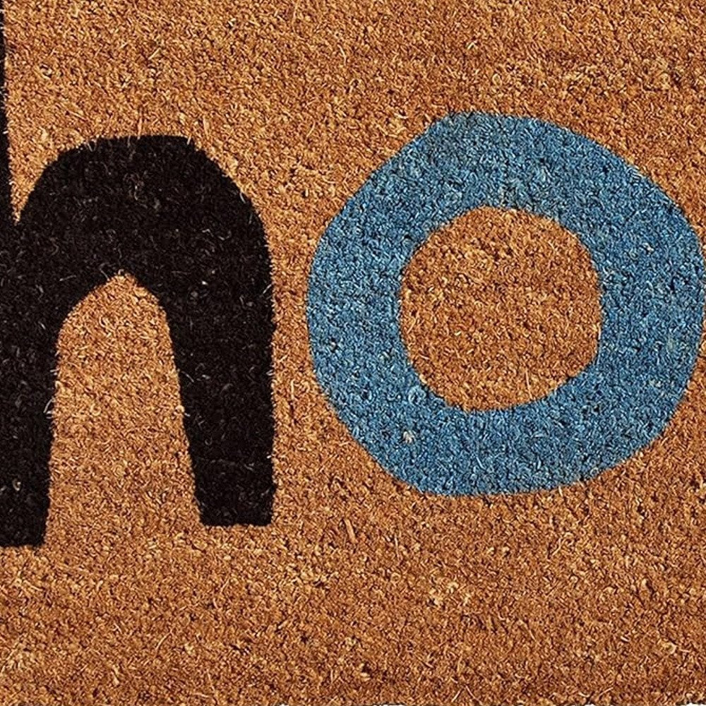 17" X 29" Natural Blue and Black Coir Hola Outdoor Door Mat — view 5