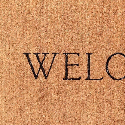 30" X 48" Natural and Black Coir Welcome Outdoor Door Mat HomeRoots