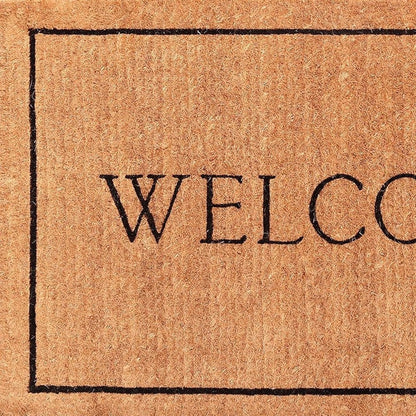 30" X 48" Natural and Black Coir Welcome Outdoor Door Mat HomeRoots