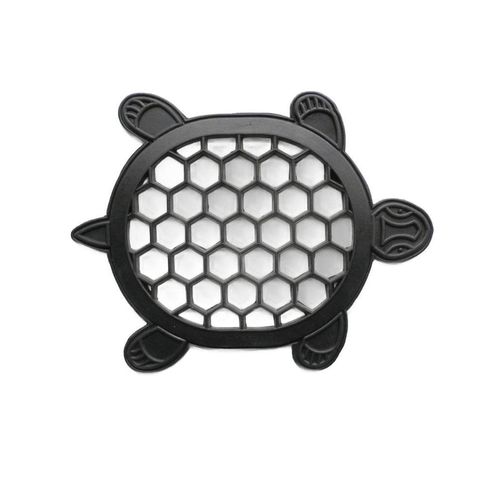 13" X 17" Black Rubber Geometric Turtle Outdoor Door Mat HomeRoots