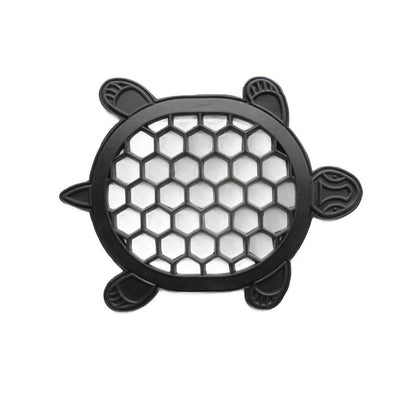 13" X 17" Black Rubber Geometric Turtle Outdoor Door Mat HomeRoots