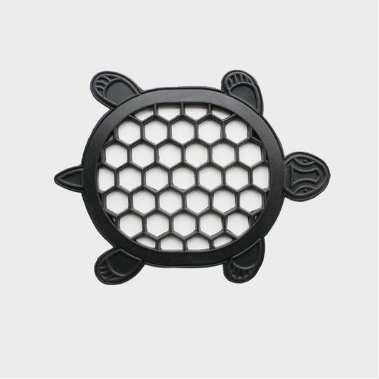 13" X 17" Black Rubber Geometric Turtle Outdoor Door Mat HomeRoots