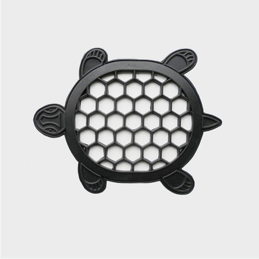 13" X 17" Black Rubber Geometric Turtle Outdoor Door Mat HomeRoots