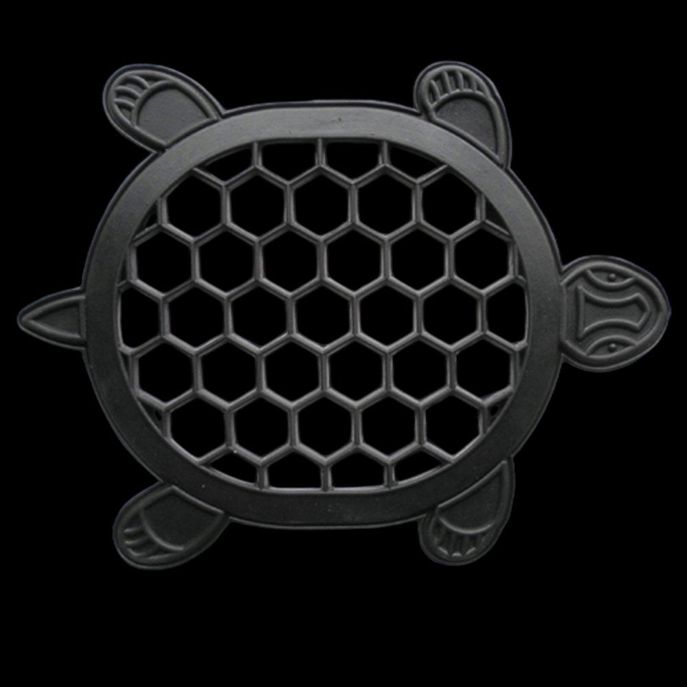 13" X 17" Black Rubber Geometric Turtle Outdoor Door Mat HomeRoots