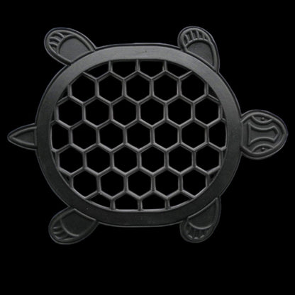 13" X 17" Black Rubber Geometric Turtle Outdoor Door Mat HomeRoots