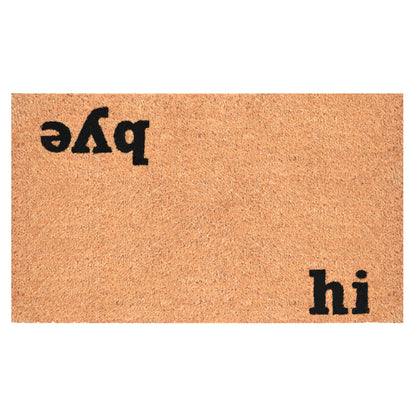 17" X 29" Natural and Black Coir Hi Bye Outdoor Door Mat