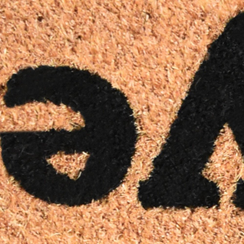 17" X 29" Natural and Black Coir Hi Bye Outdoor Door Mat HomeRoots
