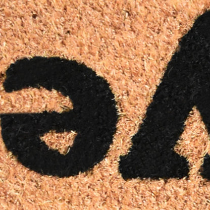 17" X 29" Natural and Black Coir Hi Bye Outdoor Door Mat HomeRoots