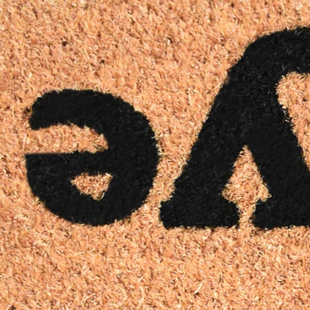 17" X 29" Natural and Black Coir Hi Bye Outdoor Door Mat HomeRoots