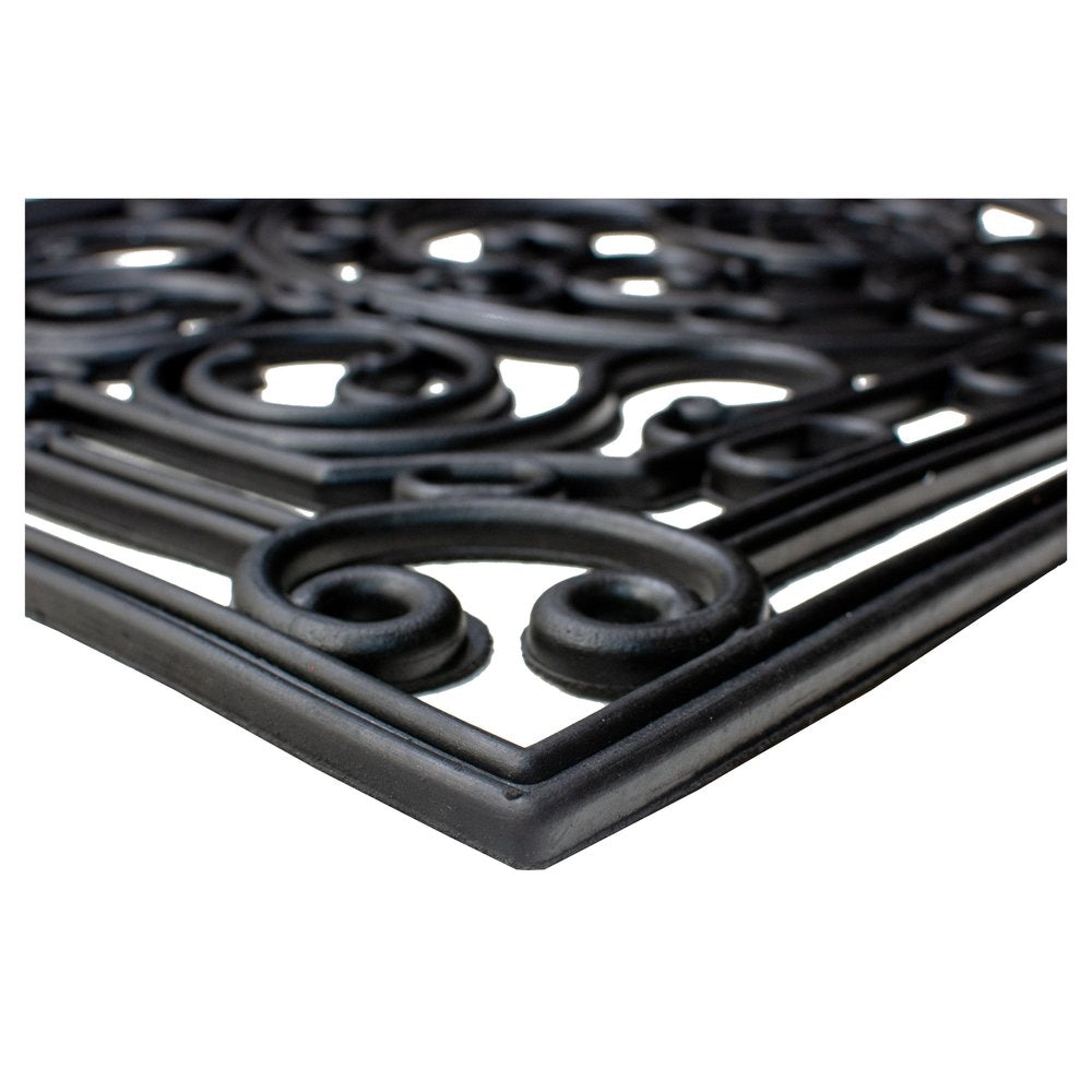 18" X 30" Black Rubber Pineapple Outdoor Door Mat HomeRoots