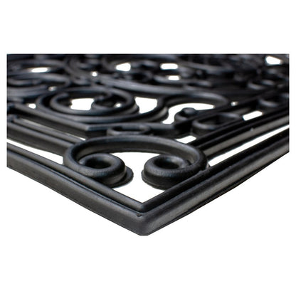 18" X 30" Black Rubber Pineapple Outdoor Door Mat HomeRoots