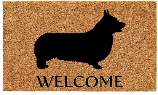 17" X 29" Natural and Black Coir Dachshund Welcome Outdoor Door Mat HomeRoots