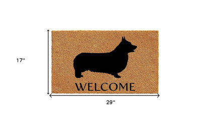 17" X 29" Natural and Black Coir Dachshund Welcome Outdoor Door Mat HomeRoots