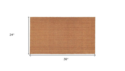 24" X 36" Natural Coir Solid Color Outdoor Door Mat HomeRoots
