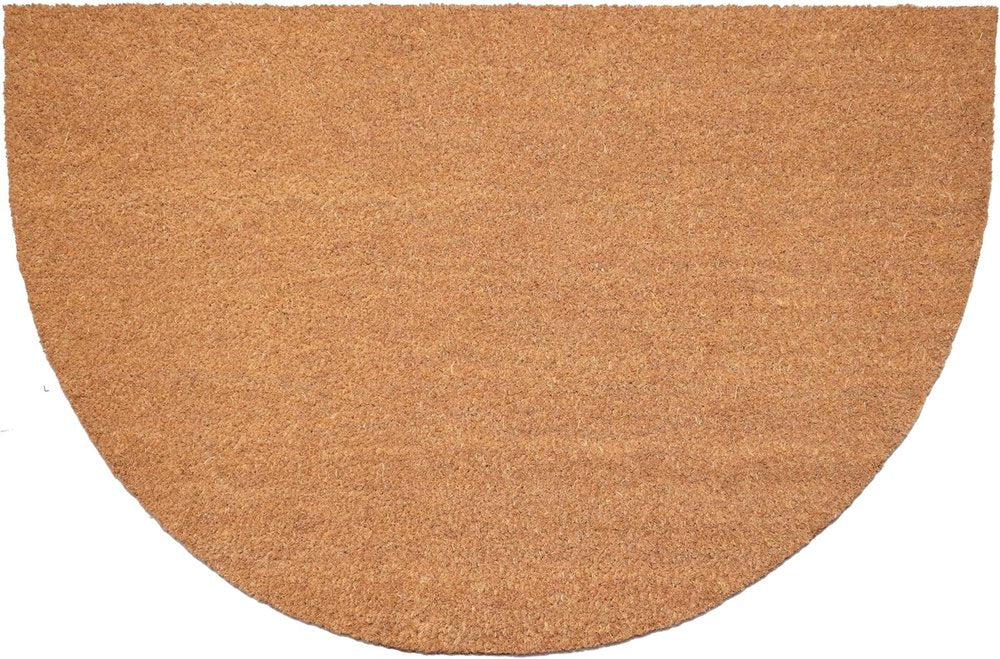 24" X 36" Natural Coir Solid Color Outdoor Semi Circle Door Mat HomeRoots