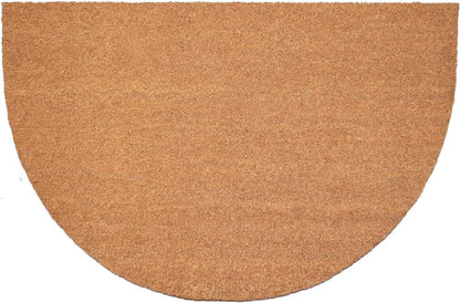 24" X 36" Natural Coir Solid Color Outdoor Semi Circle Door Mat HomeRoots