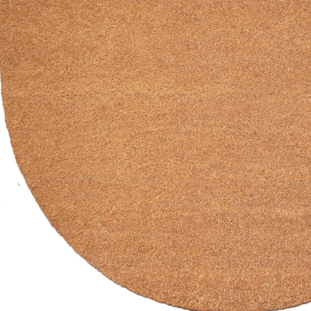 24" X 36" Natural Coir Solid Color Outdoor Semi Circle Door Mat HomeRoots