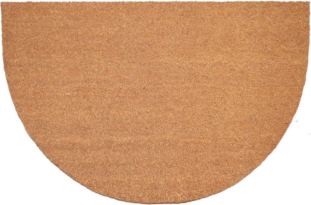 24" X 36" Natural Coir Solid Color Outdoor Semi Circle Door Mat HomeRoots