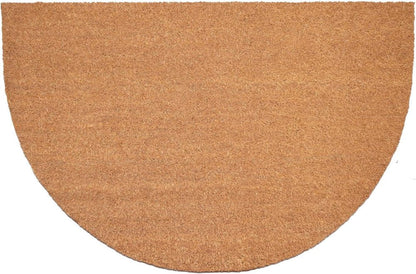 24" X 36" Natural Coir Solid Color Outdoor Semi Circle Door Mat HomeRoots