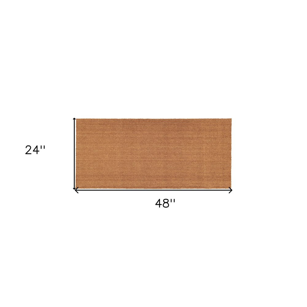 24" X 48" Natural Coir Solid Color Outdoor Door Mat HomeRoots