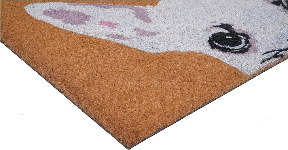 24" X 36" Natural Black and White Coir Chihuahua Hello Outdoor Door Mat HomeRoots