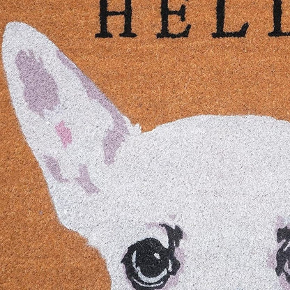 24" X 36" Natural Black and White Coir Chihuahua Hello Outdoor Door Mat HomeRoots