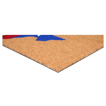 17" X 29" Natural Red White and Blue Coir Texas Outdoor Door Mat HomeRoots