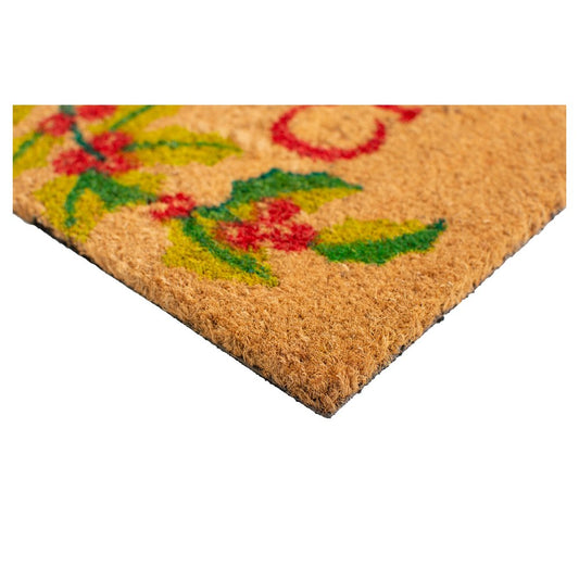 24" X 36" Natural Red and Green Coir Merry Christmas Outdoor Christmas Door Mat HomeRoots