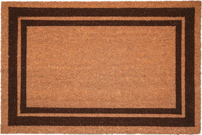 24" X 36" Natural and Black Coir Geometric Outdoor Door Mat HomeRoots