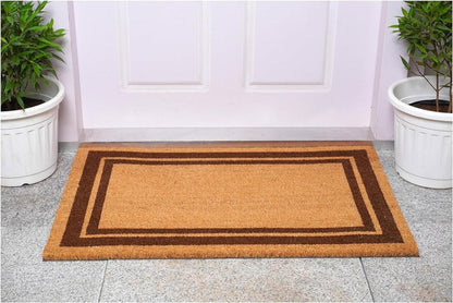 24" X 36" Natural and Black Coir Geometric Outdoor Door Mat HomeRoots