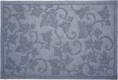 24" X 36" Light Gray Rubber Botanical Leaves Outdoor Door Mat HomeRoots