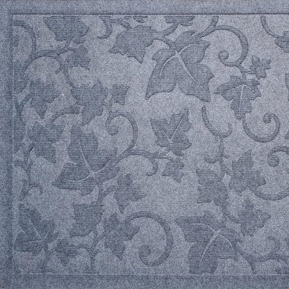 24" X 36" Light Gray Rubber Botanical Leaves Outdoor Door Mat HomeRoots