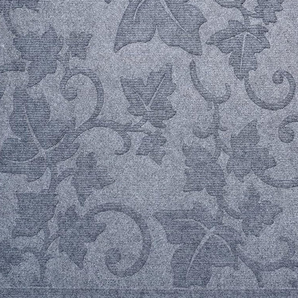 24" X 36" Light Gray Rubber Botanical Leaves Outdoor Door Mat HomeRoots