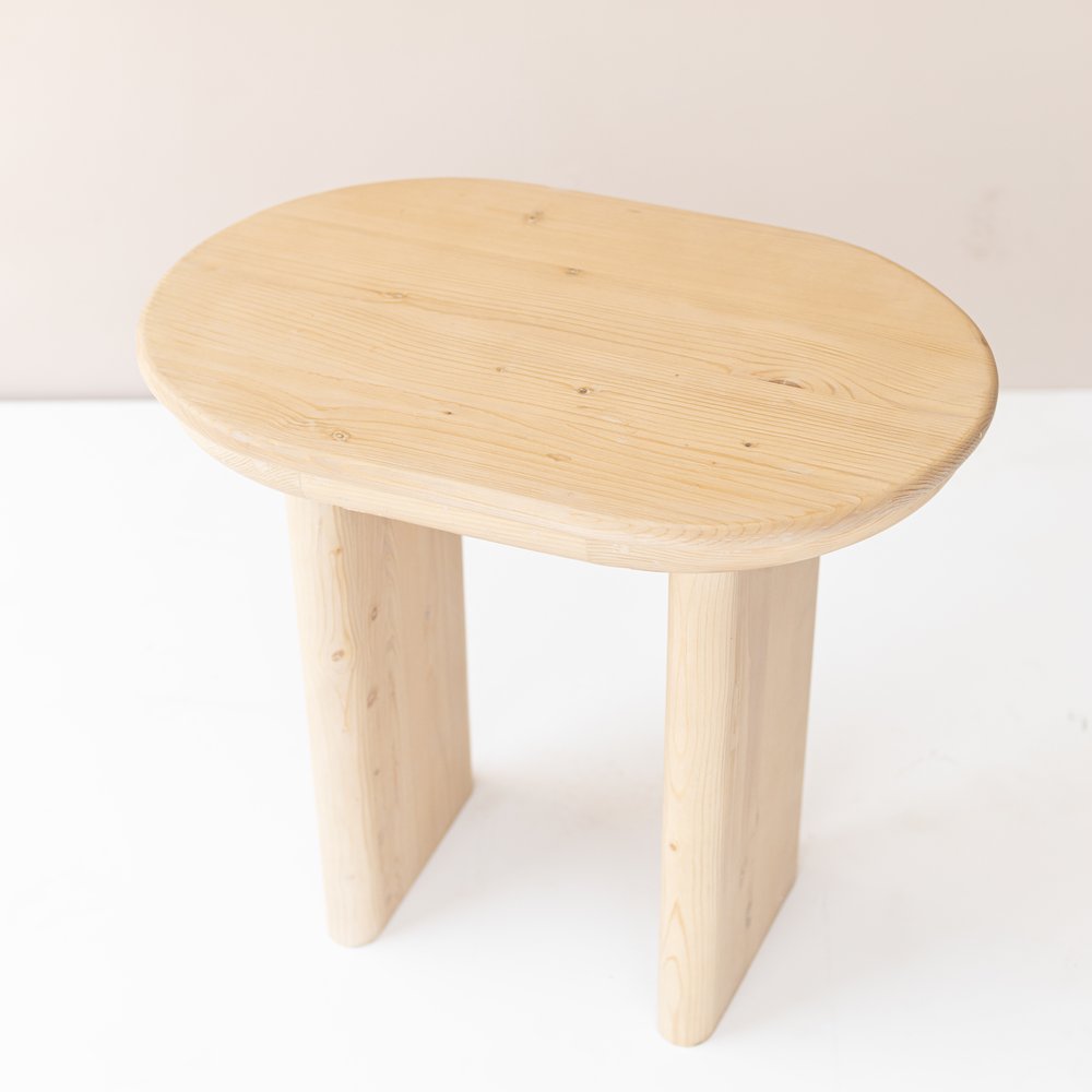22" Natural Solid Wood Oval Sled End Table HomeRoots