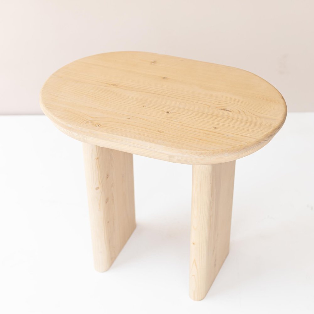 22" Natural Solid Wood Oval Sled End Table HomeRoots