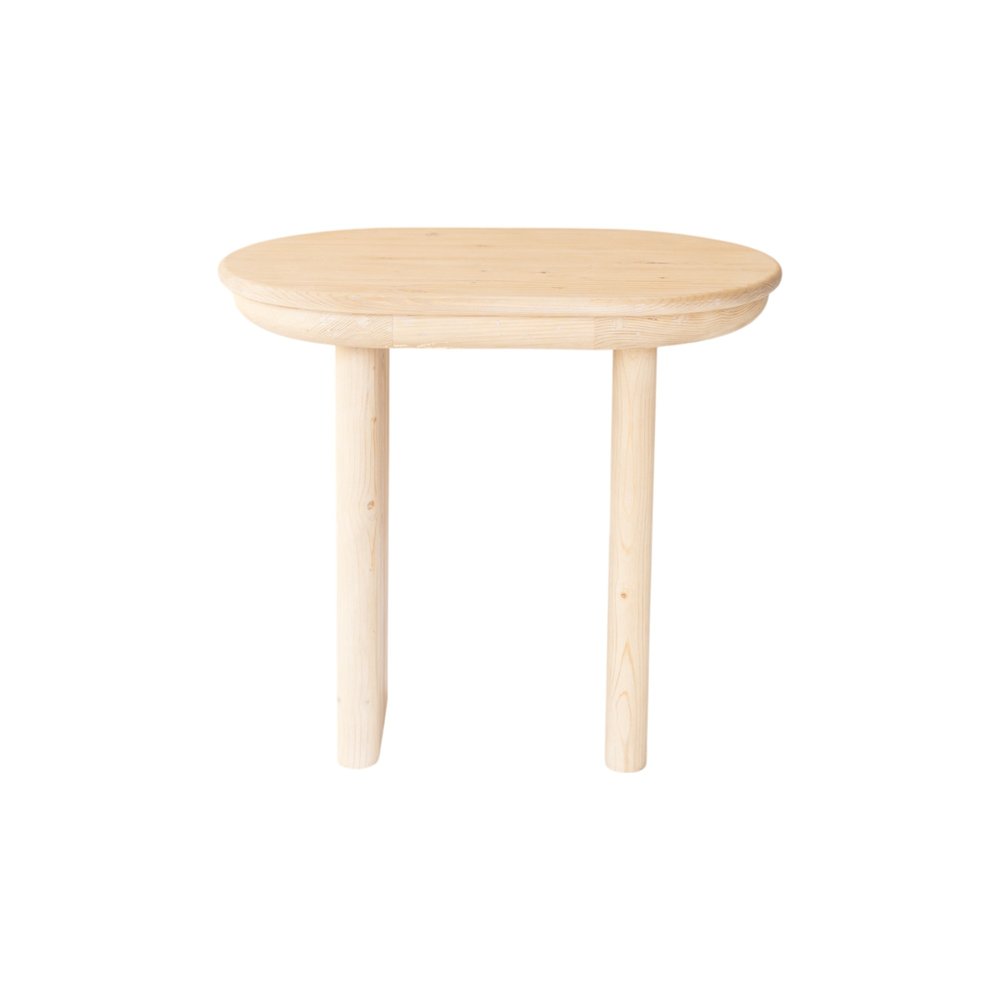 22" Natural Solid Wood Oval Sled End Table HomeRoots