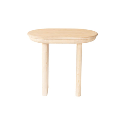 22" Natural Solid Wood Oval Sled End Table HomeRoots