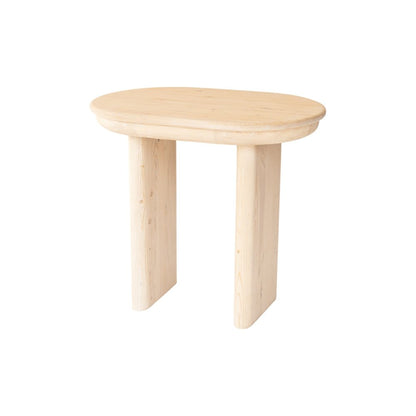 22" Natural Solid Wood Oval Sled End Table HomeRoots