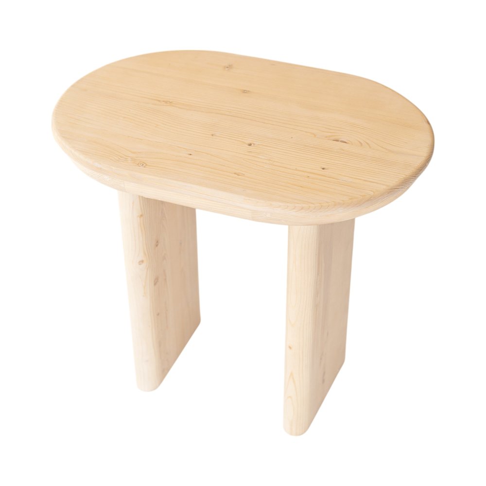 22" Natural Solid Wood Oval Sled End Table HomeRoots